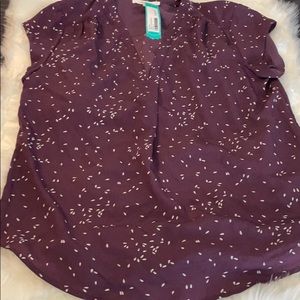 Fun 2 Fun Purple V Neck Blouse
